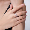 Silver Zircon Adjustable Engagement Rings For Women Wedding Elegant Jewelry Ladies Accessories Gifts - Image 5