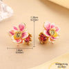 Colorful Enamel Flower Stud Earrings for Women Elegant Floral Petal Crystal Drop Earrings Jewelry Gift for Her - Image 20