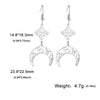 Goth Stainless Steel Earring Triple Rune Moon Phase Pentagram Earrings Woman Men Vintage Jewelry Ear Piercing Witch Knot - Image 13