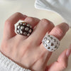 Punk Irregular Riveted Ring Chunky Thick Geometric Ring Smooth Vintage Resin Rings Gifts - Image 3