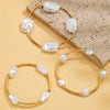 3pcs Set Temperament Irregular Abs Imitation Pearl Elastic Bracelets for Women Fold Wear Multi-piece Bangles Jewelry Sets - Image 4