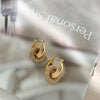 Cubic Zirconia Huggie Hoop Earrings in Gold-Tone Stainless Steel - Image 6