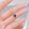 1 Pcs Light Cool Style Love Heart Collection Gold Plated Copper Pendant Necklace With Stainless Steel Chain - Image 2