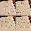 316L Stainless Steel Golden Ocean Series Zircon Pearl Tassel Pendant Anklets Lady Foot Chain Jewelry Gift - Image 2