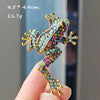 Ctue Rhinestone Frog Brooches for Women Lovely Vivid Animal Alloy Brooch Pin Men Suit Coat Accessory Jewelry Gifts - Image 2