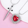 A Set Red Heart and Sword Couple Necklace Collarbone Chain Sword Necklace Accessories for Women Gift - Image 3
