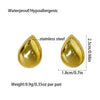 Chunky Chubby Stainless Steel Ear Clips for Women Teardrop Gold Plated Non Pierced Earrings Jewelry - Image 6