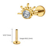 Titanium Starburst Half with CZ Cartilage Earring Piercing 16G Star Helix Tragus Labret Stud Body Jewelry - Image 20