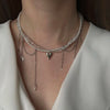Vintage Heart Pendant Choker Necklace with Cubic Zirconia - Image 3