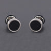 Men's Earings Titanium Steel Round Black Oil Drip Stud Earrings For Men Korean Stainless Steel Punk Jewelry Accessories - Image 6
