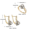 French Petal Inlaid Zircon Earrings and Ring Set, Copper-Plated Two-Tone Gold Jewelry, Versatile for Commuting - Image 2