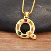 Inlaid Colorful Zircon A-Z Letters Pendant Necklace Name Initials Alphabet For Women Accessories Gifts - Image 6