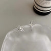 Silver Color Cross Star Zircon Stud Earrings for Women Girl Korean Four-Pointed Star Personality Earrings Jewellery - Image 6