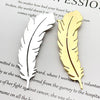 Classics Originality Stainless Steel Feather Brooches Golden Metal Smooth Surface Shine Pins Unisex Clothes Accessories - Image 4