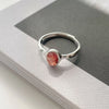 Silver Rings For Women Simple Vintage Handmade Adjustable Finger Strawberry Ring Band Female Gift - Image 2