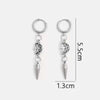 Punk Rock Pointed Star Moon Pendant Earrings for Women Men Hiphop Geometric Metal Circular Ear Buckle Earrings Gothic Jewelry - Image 6