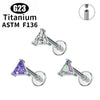 Titanium Triangle Shape Inlay Ear Helix Cartilage Conch Tragus Piercing CZ 16G Earring Hoops Septum Nose Ring Body Jewelry - Image 5