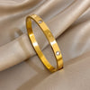 Chic Gold Color Simple 316L Stainless Steel Bangles Bracelets for Women Charm Zircon Jewelry Gift - Image 16