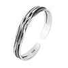 Retro Wave Braided Bracelets Silver Jewelry Personality Geometric Opening Bangles - Image 5