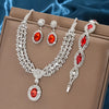 Elegant Bridal Jewelry Set Necklace Earrings with Sparkling Rhinestones for Weddings Parties - Image 8