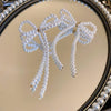 White Bowknot Imitation Pearls Tassel Dangle Earrings Women Temperament Versatile Earring Elegant Jewelry K - Image 5
