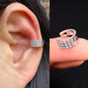 Adjustable Ear Cuff No Piercing with Cubic Zirconia Butterfly and Flower Designs - Image 27