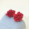 Red Flower Women's Stud Earrings Folded Floral Unique Design Korean Small Earrings Bohemian Ear Accessories - Image 4