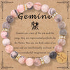 Mhs.sun 12 Star Zodiac Sign Pink Zebra Stone Beaded Bracelets Constellation Birthday Party Jewelry For Women Men - Image 1
