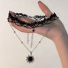 Gothic Vintage Sun Pendant Chain Black Lace Multi Layer Choker Necklace For Women Egirl Charm Halloween Jewelry Accessories Gift - Image 1