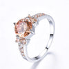 Purple Crystal Champagne Zircon Round Stone Rings For Women Classic Silver Color Wedding Band Engagement Jewelry Birthstone Gift - Image 5