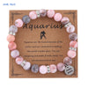Mhs.sun 12 Star Zodiac Sign Pink Zebra Stone Beaded Bracelets Constellation Birthday Party Jewelry For Women Men - Image 18