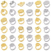 6Pcs Stainless Steel Gold Plated Irregular Blank Base Cabochon Open Rings Punk Geometric Men Party Chunky Jewelry - Image 1