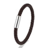 Classic Blue Braided Leather Bracelet Stainless Steel Magnetic Buckle Bangle Simple Stylish Couple Jewelry Gift for Him - Image 8
