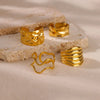 Irregular Geometric Chunky Opening Rings for Women Stainless Steel Gold Color Ring Aesthetic Wedding Jewelry Gift - Image 3