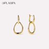 Irregular Water-Drop Hoop Earrings in Gold-Tone and Silver-Tone - Image 1