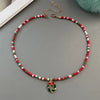 Christmas Necklaces for Women Girls Handmade Rice Beads X'mas Tree Santa Claus Snowman Gift Necklace Pendant Year Jewelry - Image 14