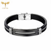 Stainless Steel Bracelet Men Women Wristband Black Grooved Rudder Mesh Chain Insert Gothic Wristband Stylish Bangle Accessories - Image 5