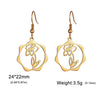 Birth Flowers Dangle Earrings Stainless Steel Gold Color Daisy Rose Snowdrop Women's Floral Earring Jewelry Birthday Gift - Image 7
