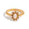 Elegant Pearl Ring 316L Stainless Steel Women's Ring Gold Plated Accessories - Image 6