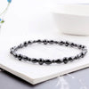 Magnetic Black Stone Anklet Stone Elastic Bracelet Black Hematite Stone Beads Stretch Care Anklet Jewelry - Image 3
