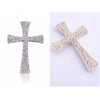 Tangtang Resplendent Cross Silvery And Golden Rhinestone Shiny Brooch Pin for Women/Men Jewelry Hollow Decoration - Image 3