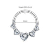 Titanium CZ Heart Daith Earring Hoop 16G Hinged Septum Clicker Nose Ring Piercing Jewelry - Image 10