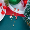Christmas Red Dangle Earrings For Women Rhinestone Snowflake Pearl Earring Christmas Party Festival Year Jewelry - Image 7