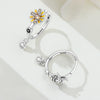 Silver Cute Bee Daisy Earrings Design Dainty Ear Loops for Women Party Birthday Gifts Jewelry - Image 2