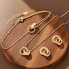 Women's Classic Stainless Steel Roman Numerals Necklace Bracelet Earrings Set Versatile Simple Daily Jewelry - Image 1