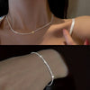 Sparkling Silver Gypsophila Necklace Bracelet Set For Women Zircon Cross Pendant Three Piece Jewelry Set - Image 7