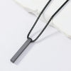 Pillar Necklace For Men Women Stainless Steel 3D Bar Pendant Chain Minimalist Simple Casual Unisex Neck Collar - Image 4