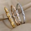 Stainless Steel Simple Inlaid Zircon Bracelet Bangles For Women Charm Jewelry Gift - Image 3