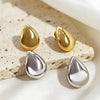 Chunky Chubby Stainless Steel Ear Clips for Women Teardrop Gold Plated Non Pierced Earrings Jewelry - Image 1