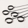 Punk Geometric Black Color Chain Wrist Bracelet Ring For Women Men Open Ring Silver Link Chain Girls Cool Design Jewelry - Image 3